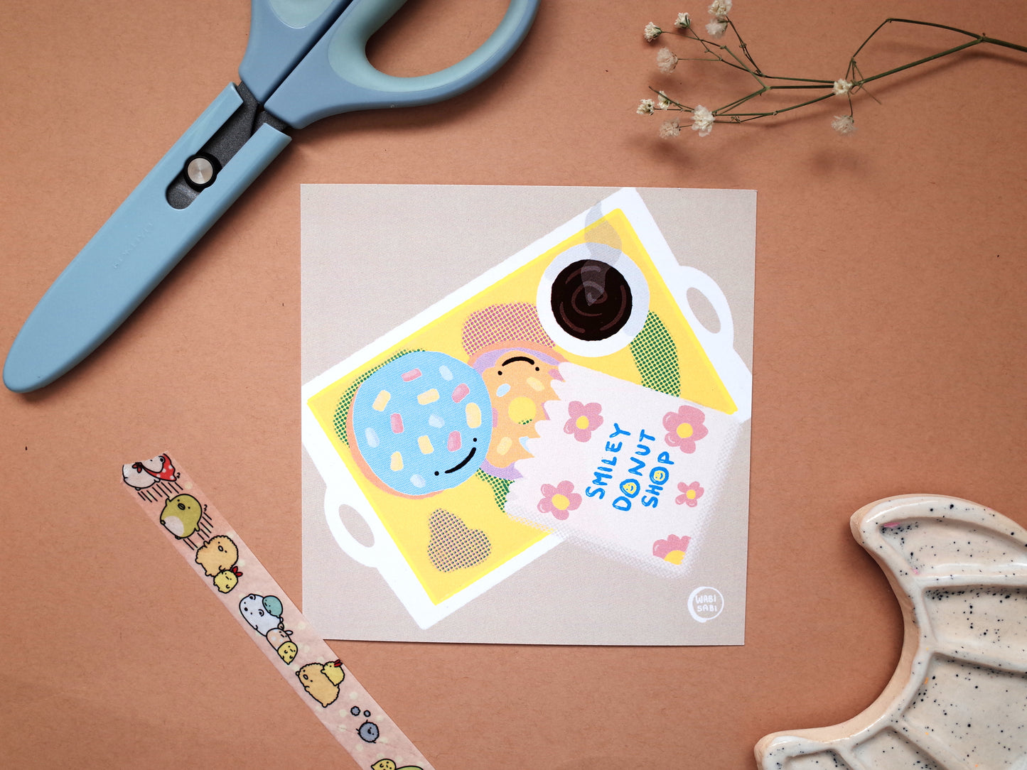 Smiley Donut Shop Print