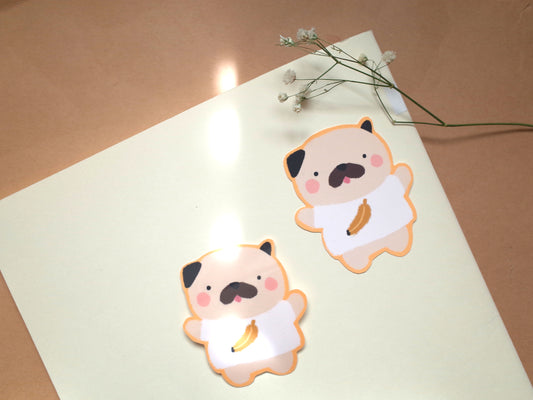 Banana Pug Sticker