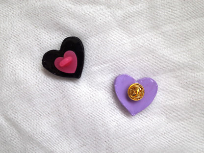 Handmade Heart Clay Pin