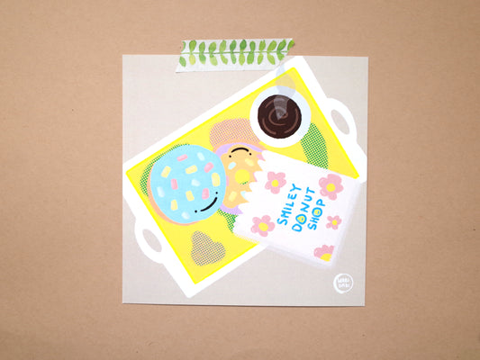 Smiley Donut Shop Print