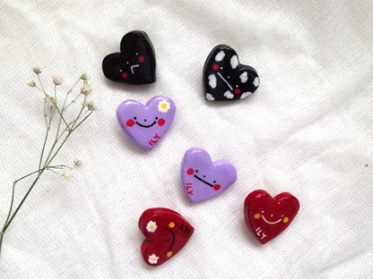 Handmade Heart Clay Pin