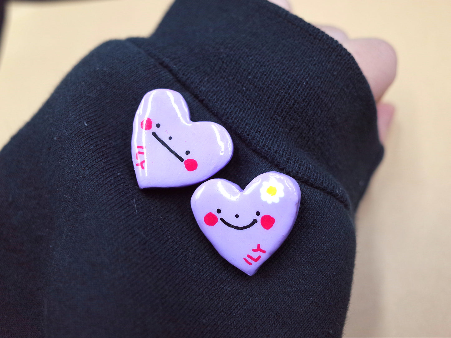 Handmade Heart Clay Pin