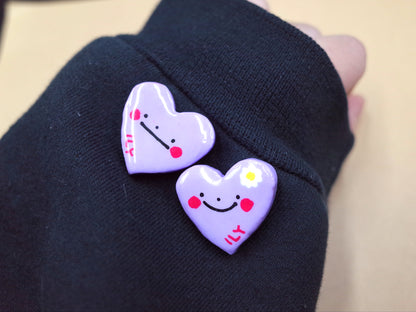 Handmade Heart Clay Pin