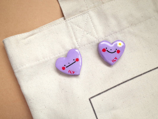 Handmade Heart Clay Pin