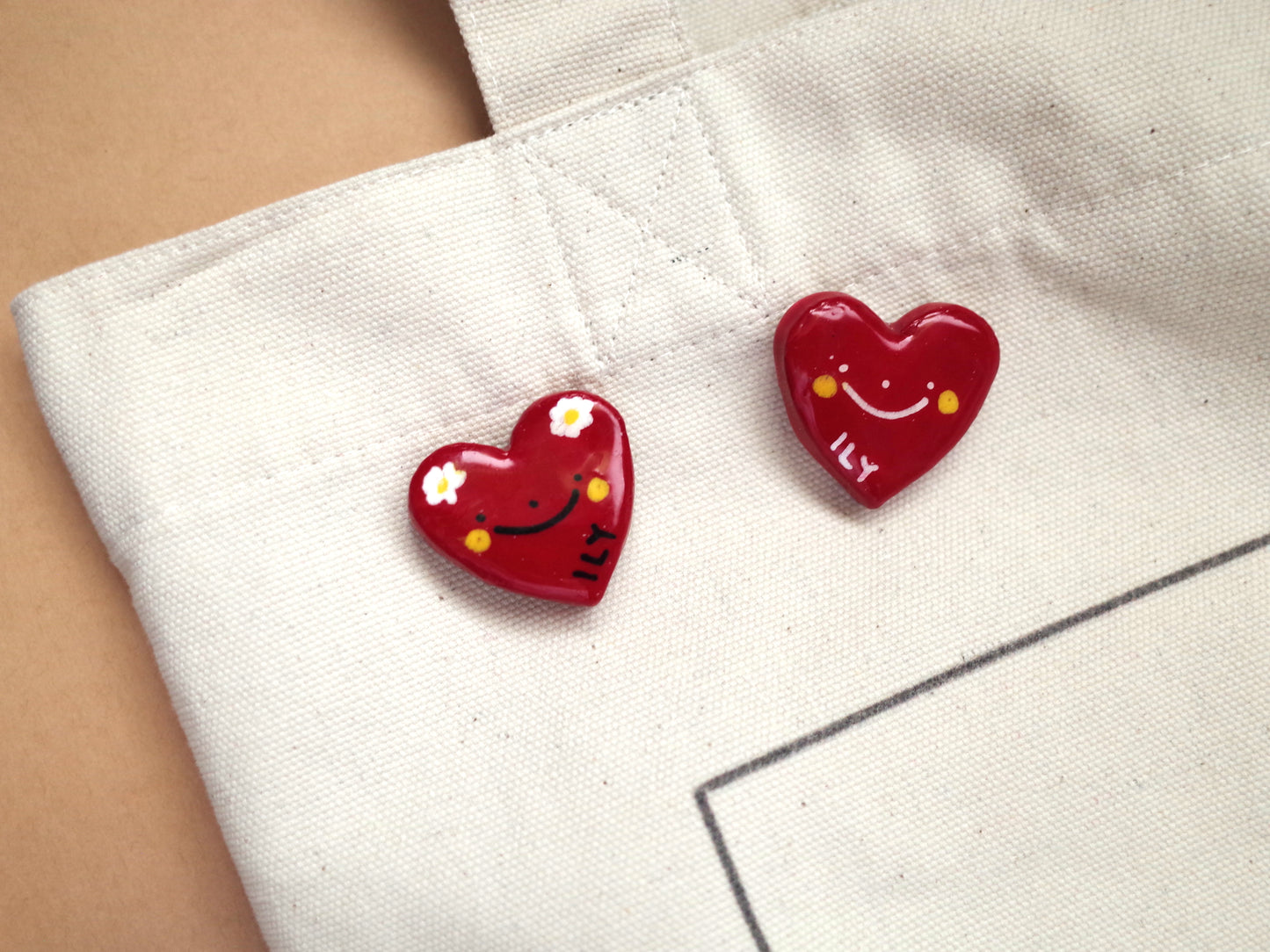 Handmade Heart Clay Pin