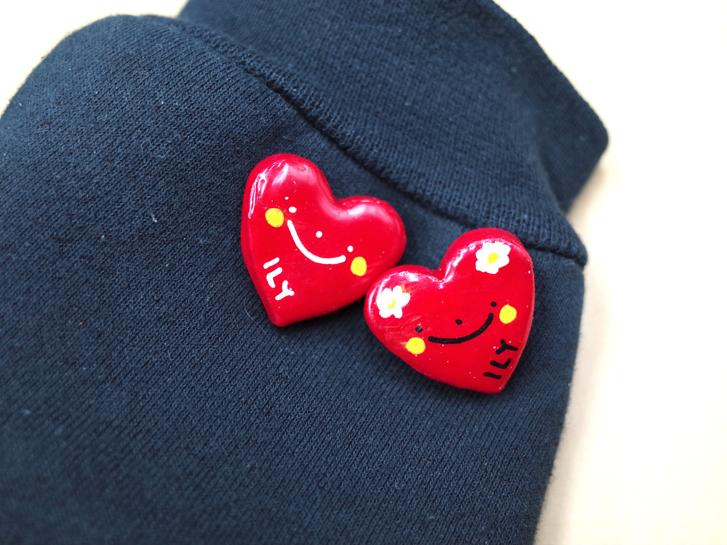 Handmade Heart Clay Pin