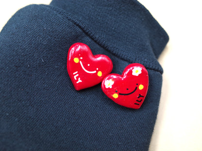 Handmade Heart Clay Pin