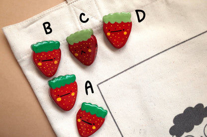 Handmade Strawberry Clay Pin